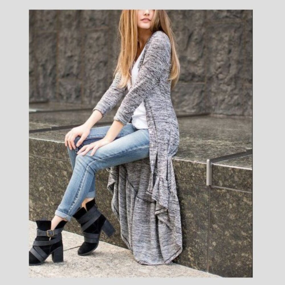 NWT Joyfolie Lalita Gray Duster Cardigan Sweater